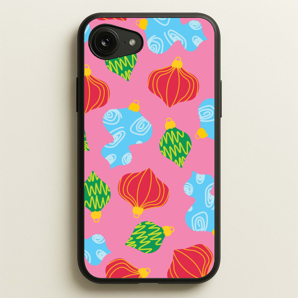Abstract Christmas Baubles Pattern iPhone 16e Case