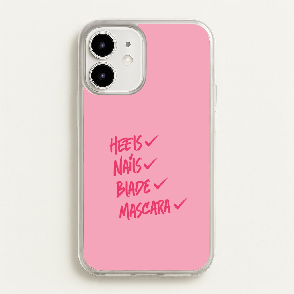 Heels, Nails, Blade, Mascara iPhone 12 Mini Case
