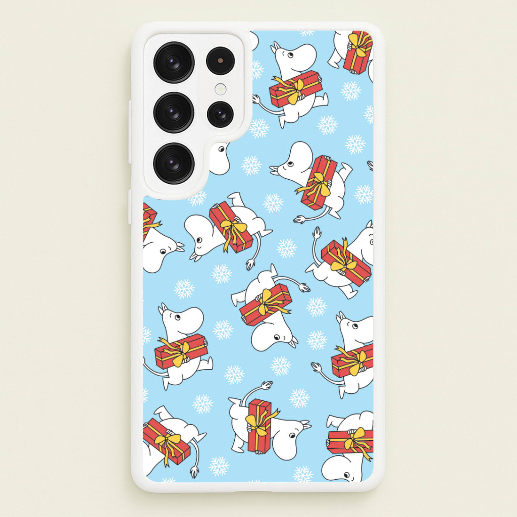 Present And Snowflakes Moom Pattern Galaxy S22 Ultra Case