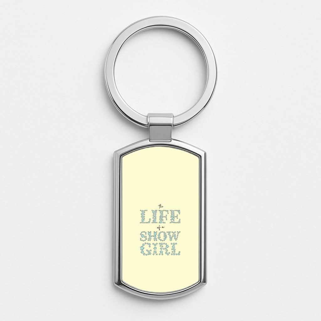 TLOAS Bedazzled Writing Silver Metal Keyring