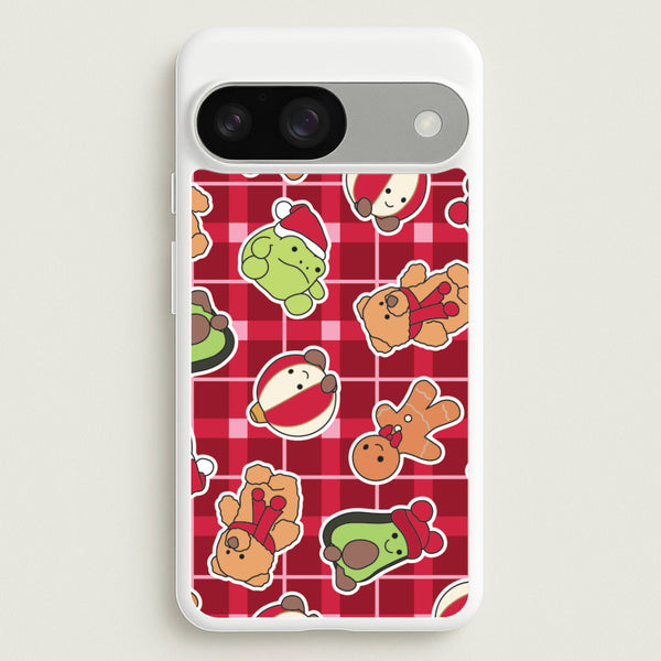 Christmas Plushies Tartan Pattern Google Pixel 9 / 9 Pro Case