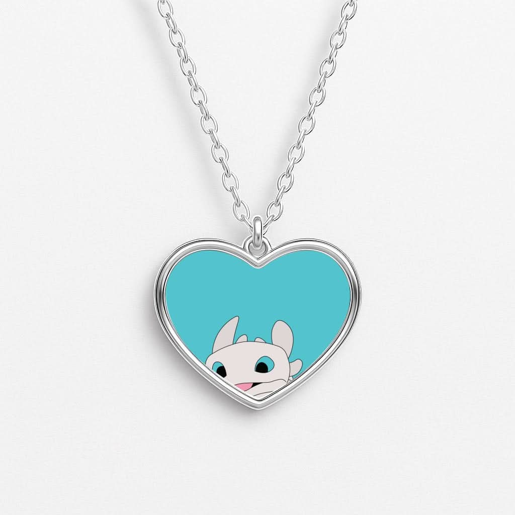White Fury Dragon Heart Necklace
