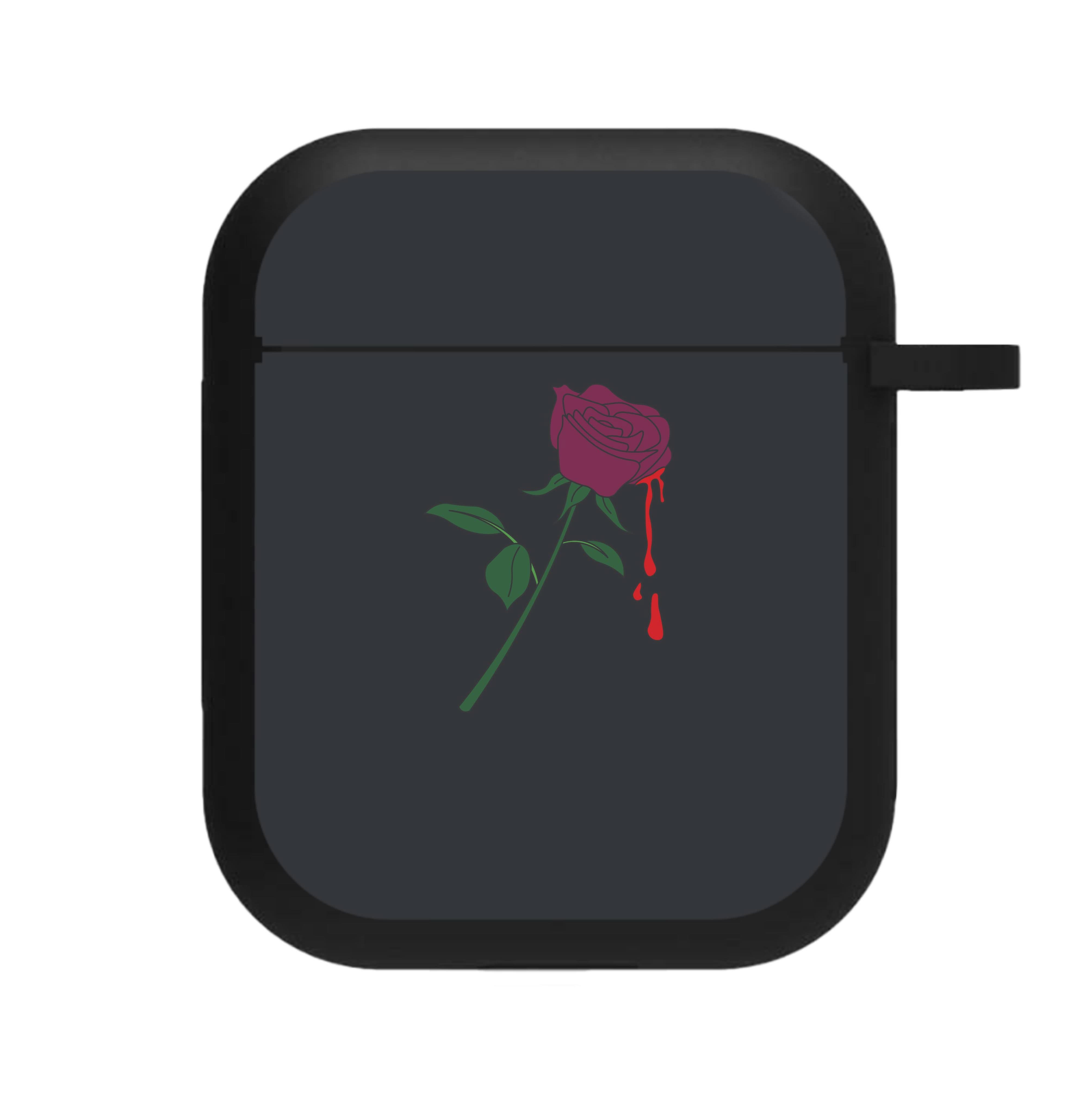 Dark Pink Rose AirPods Case