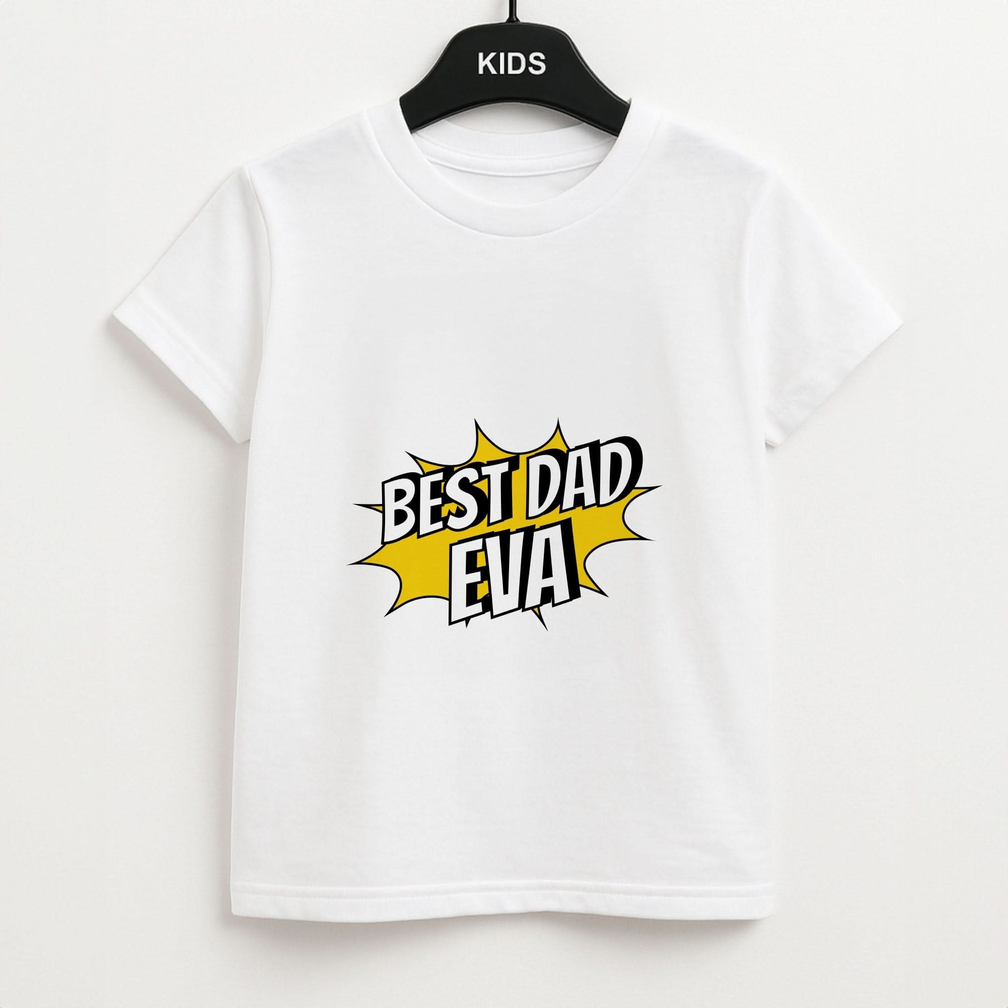 Comic Book Best Dad Eva Kids Unisex T-Shirt