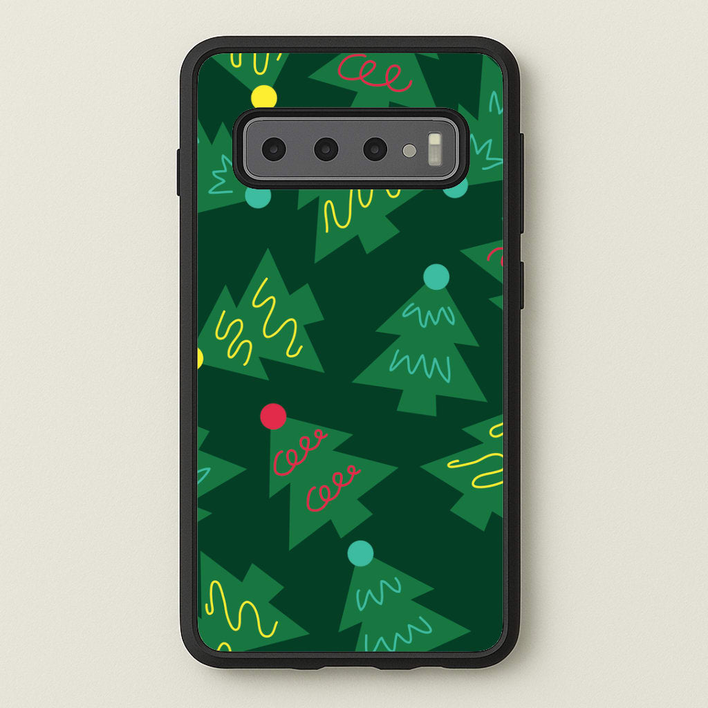 Abstract Christmas Trees Pattern Galaxy S10 Plus Case