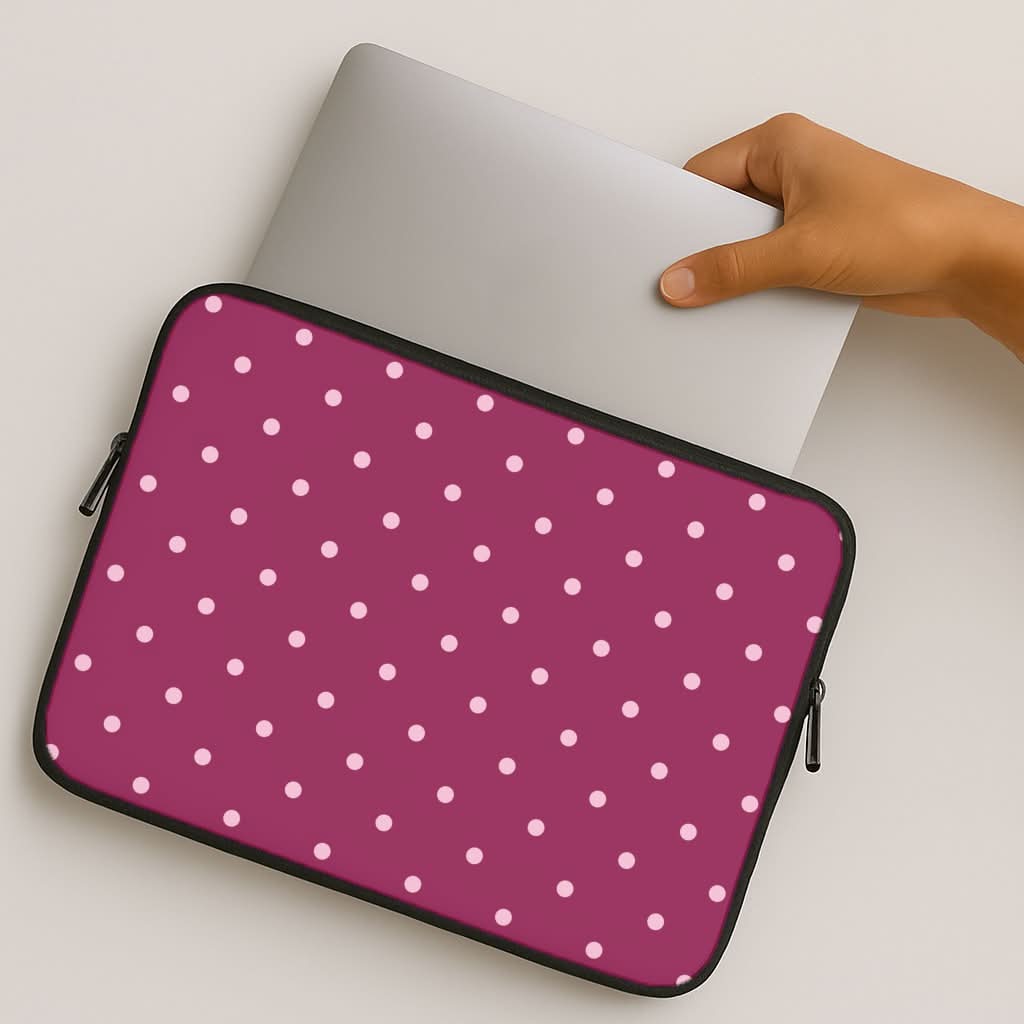 Raspberry Polka Dots MacBook Cover