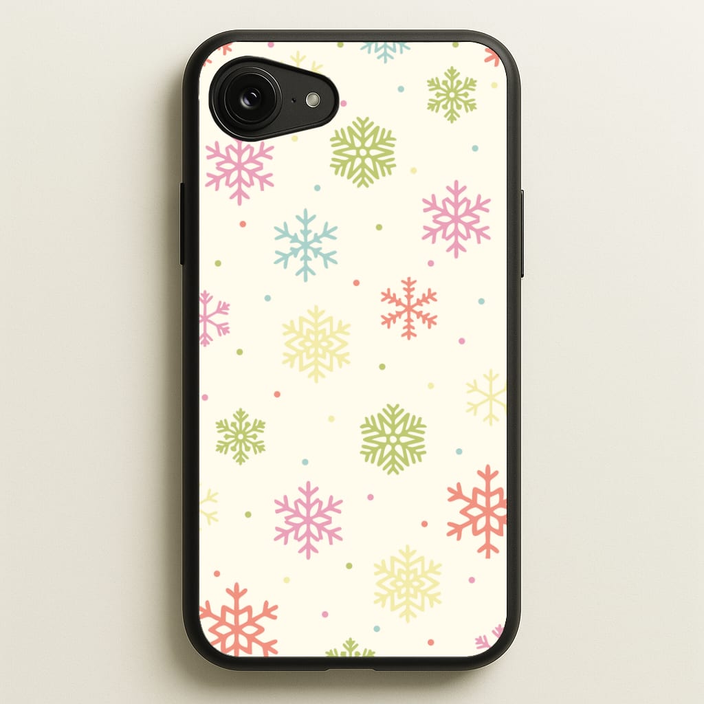 Pastel Snowflakes Pattern iPhone 16e Case