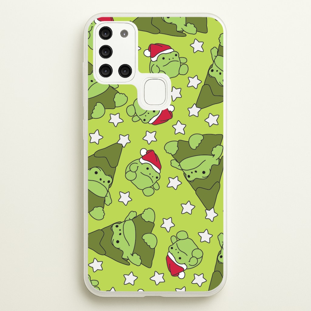 Christmas Frogs And Stars Plush Pattern Galaxy A21s Case