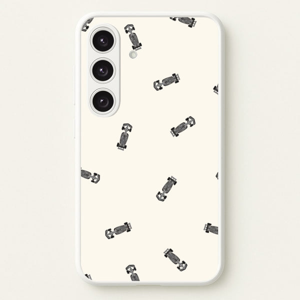 Race Cars Pattern Off White Galaxy S24 Case