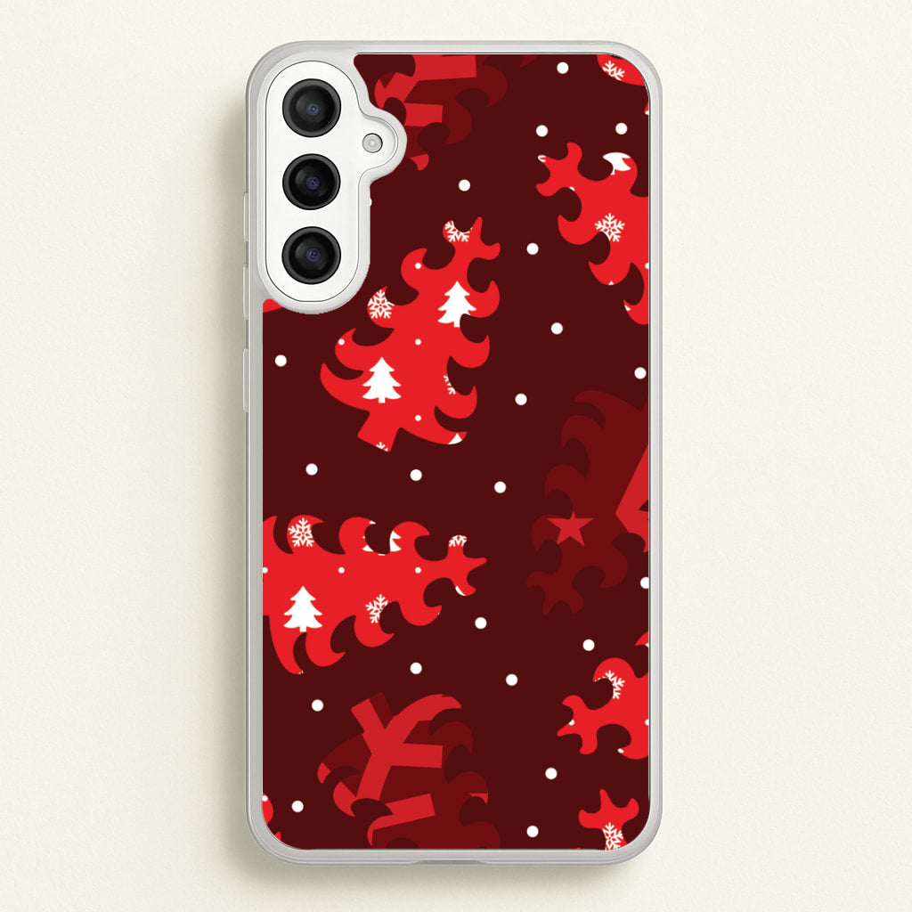 Wrapping Paper Christmas Tree Pattern Galaxy A34 Case