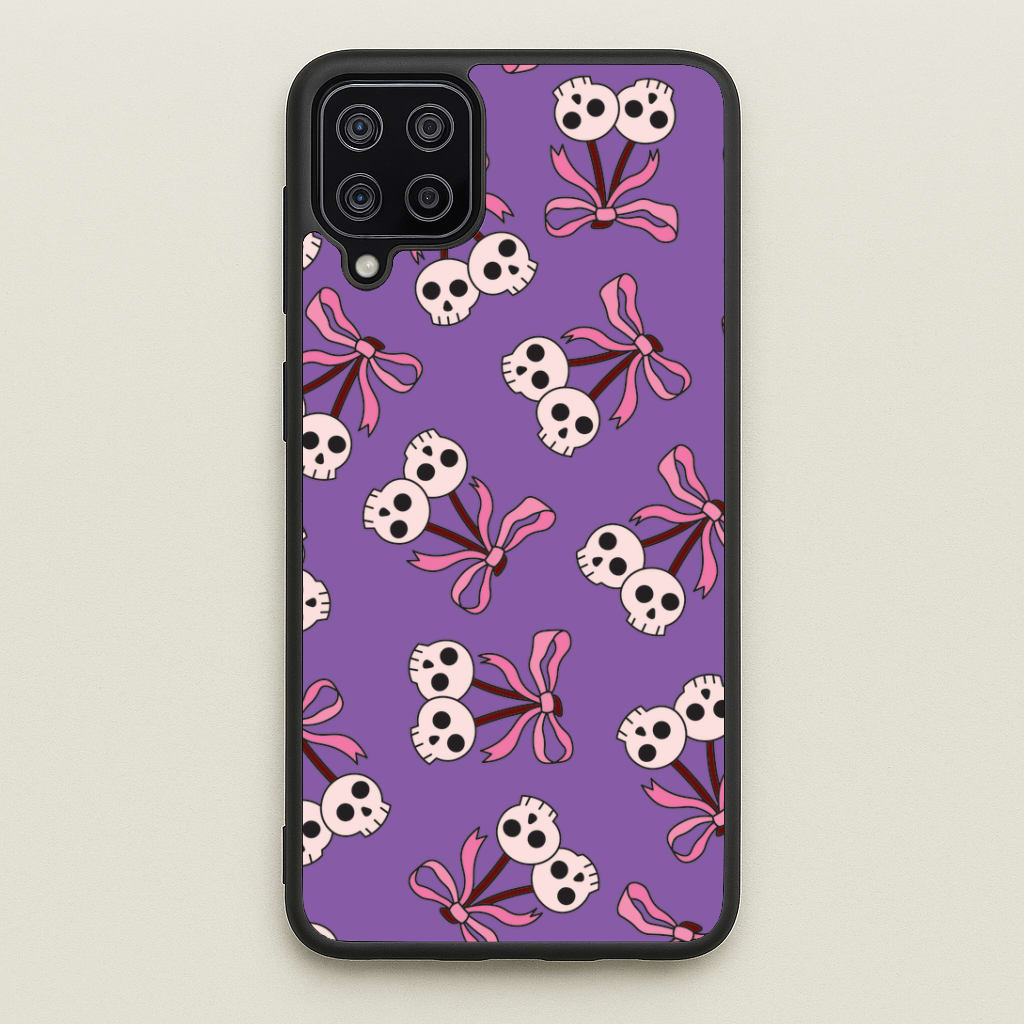 Cherry Skulls Pattern Galaxy A12 Case