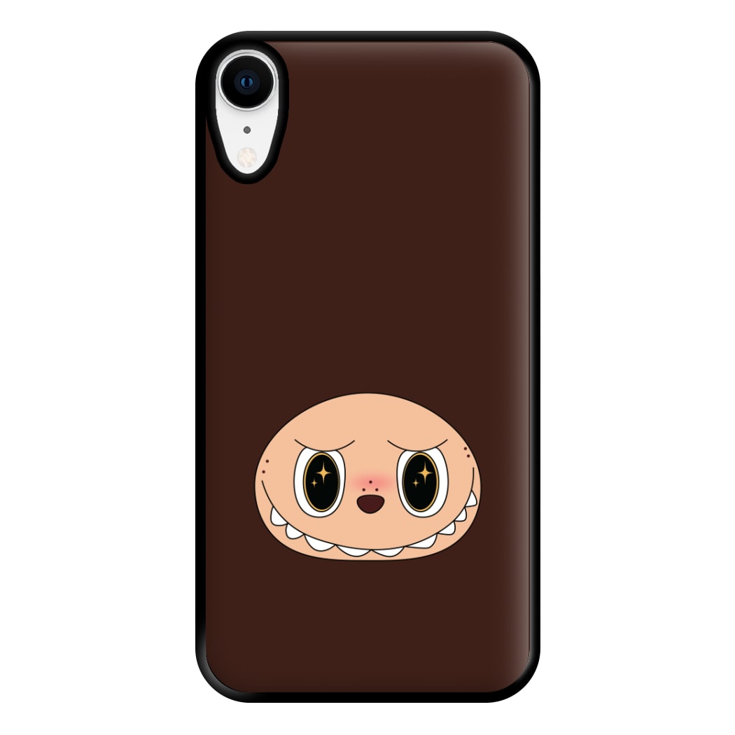 Cute Brown Monster Face iPhone XR Case