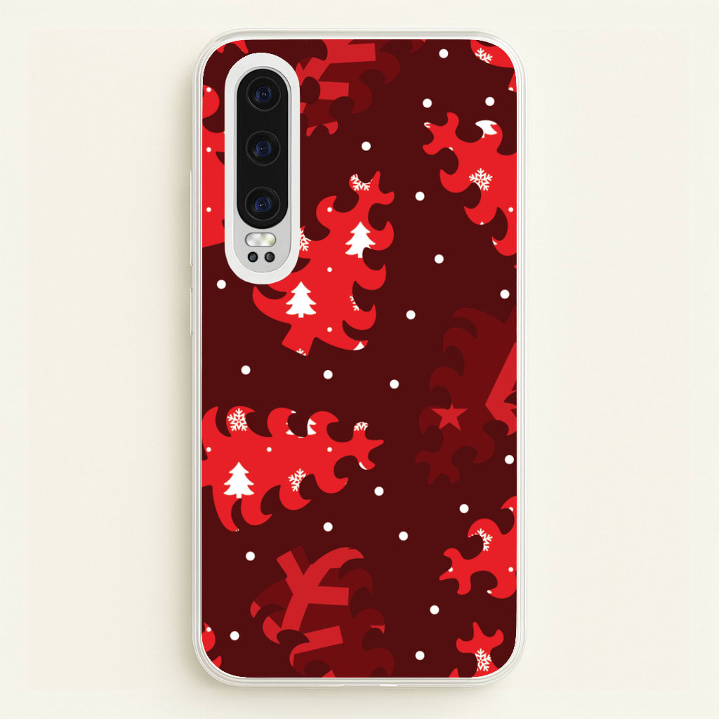 Wrapping Paper Christmas Tree Pattern Huawei P30 Case
