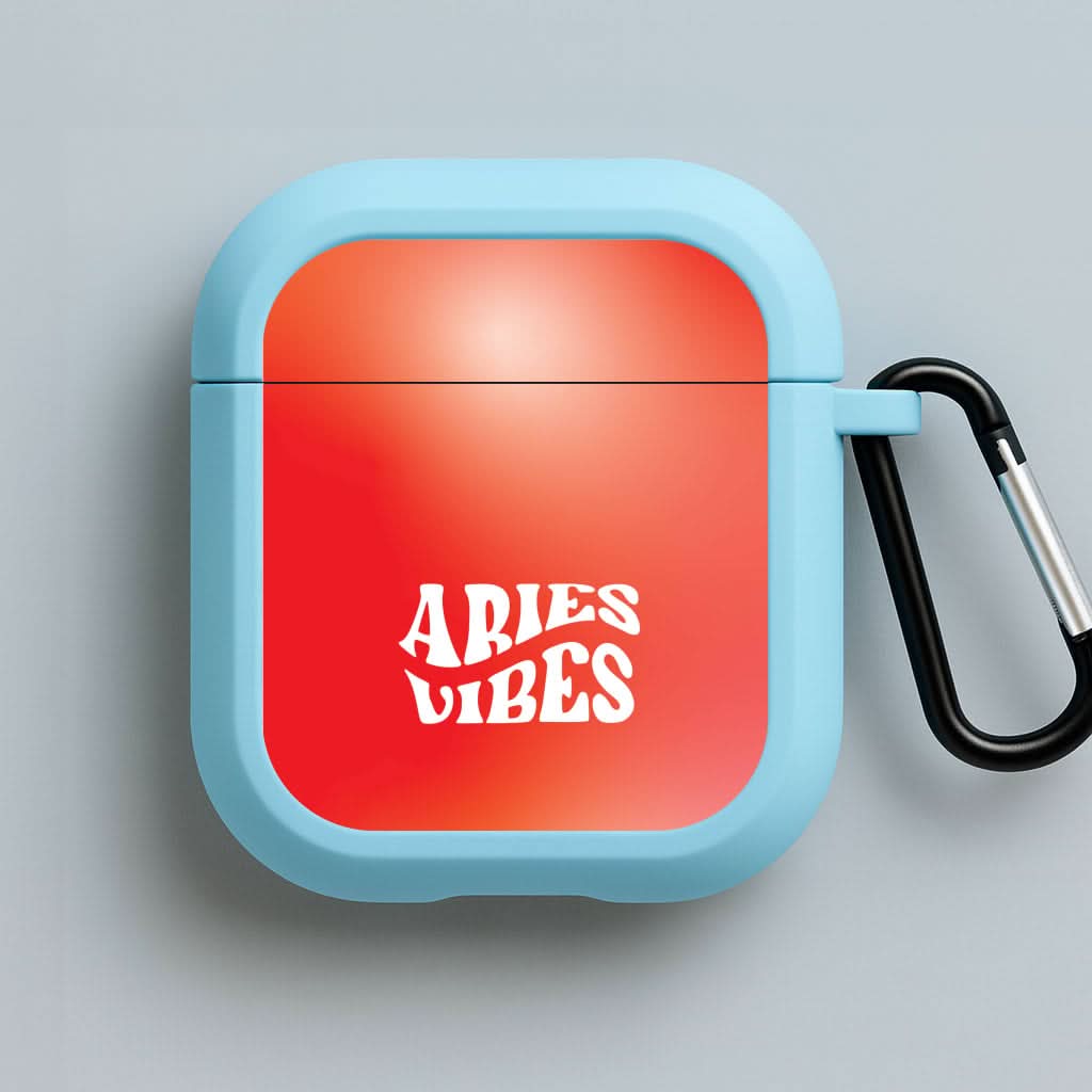 Aries Vibes Gradient Zodiac Blue AirPods Case