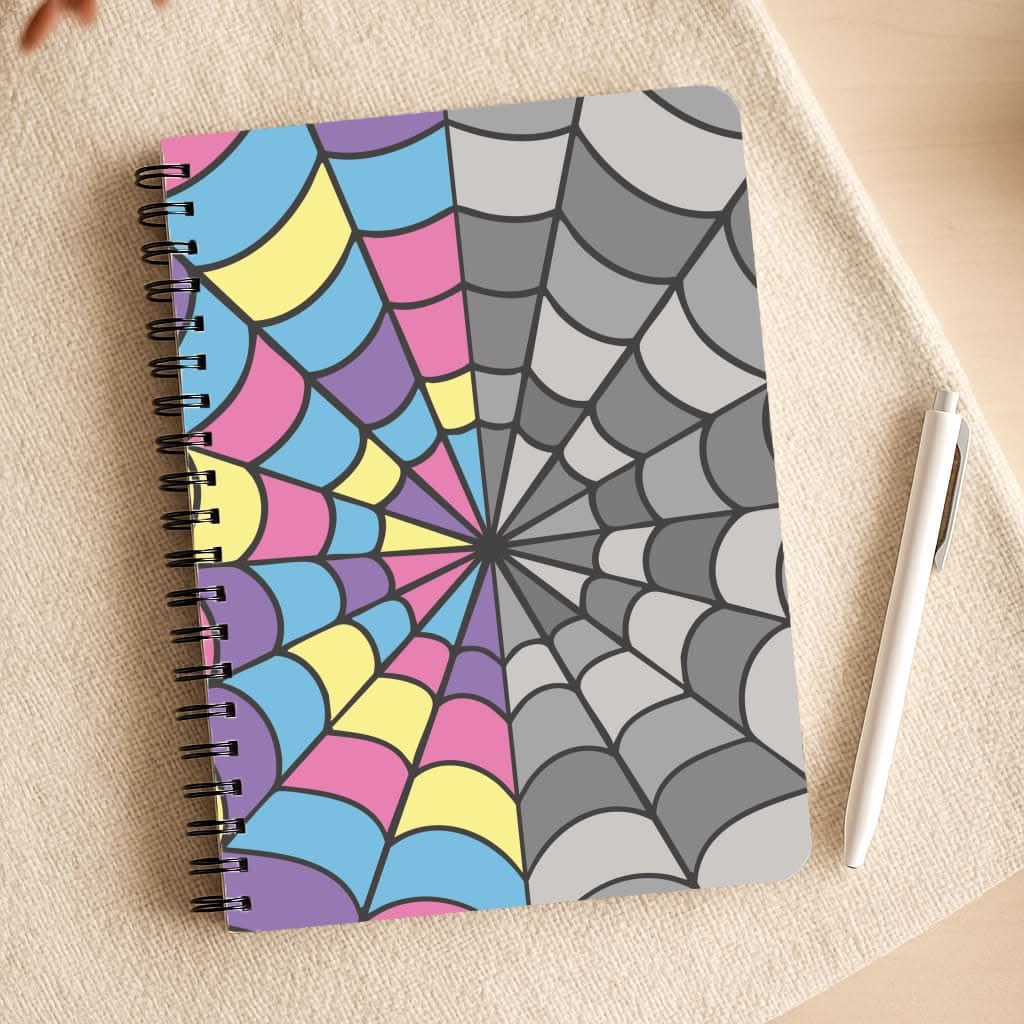 Colourful And Gray Spiderweb Notepad