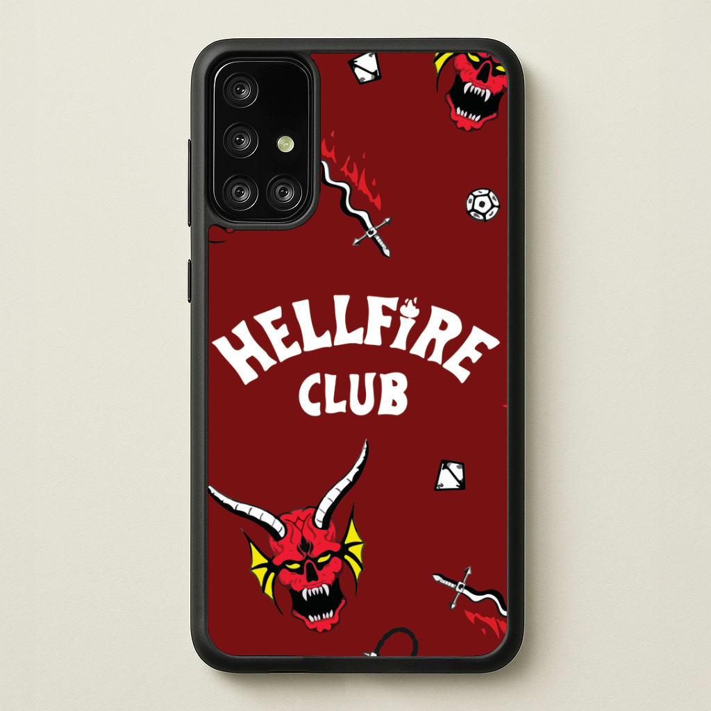 Hellfire Club Icons Collage Red Galaxy A71 Case
