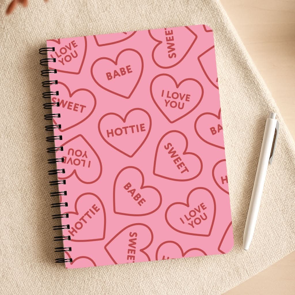 Quote Love Hearts Pattern Notepad