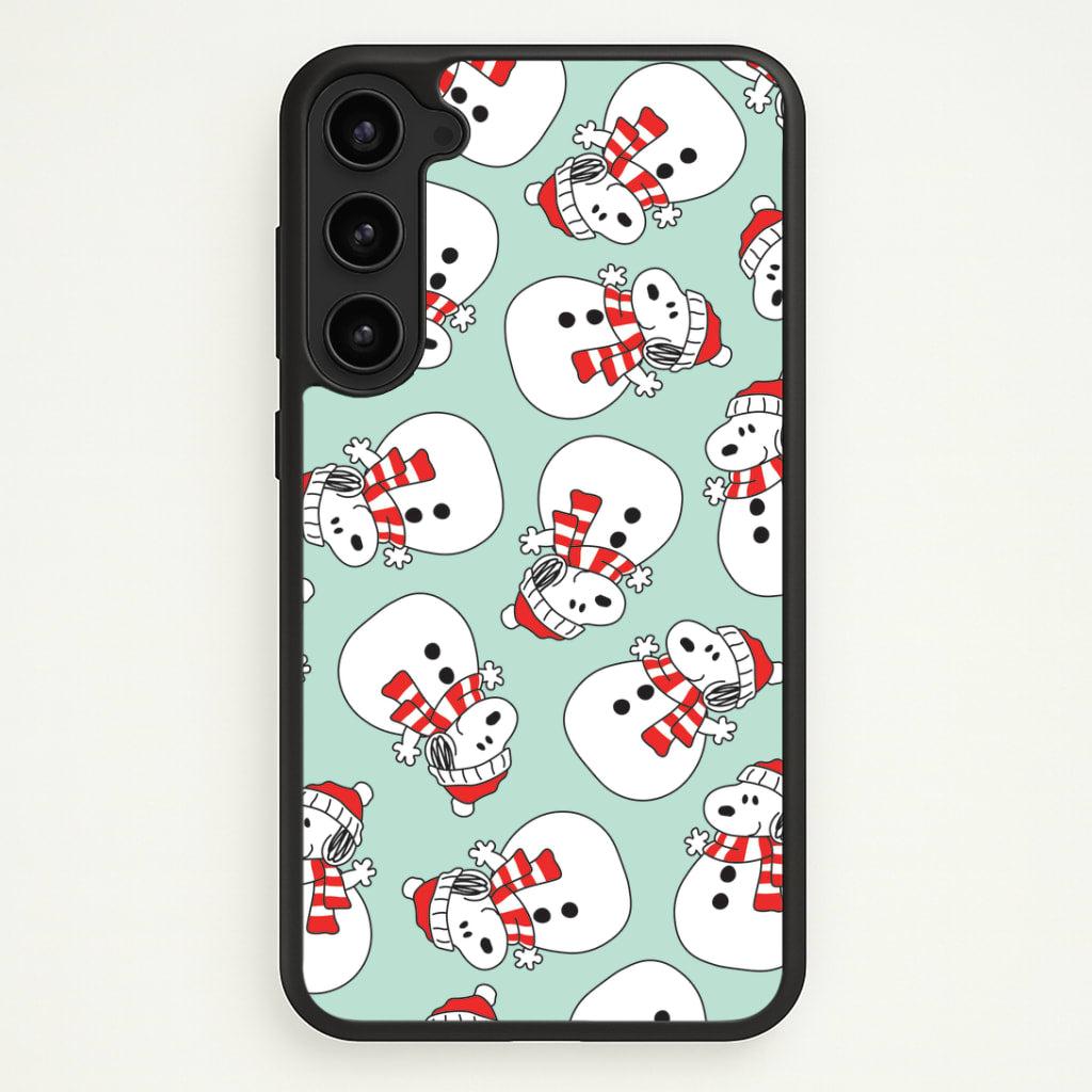 Cartoon Beagle Snowman Pattern Galaxy S23 Case