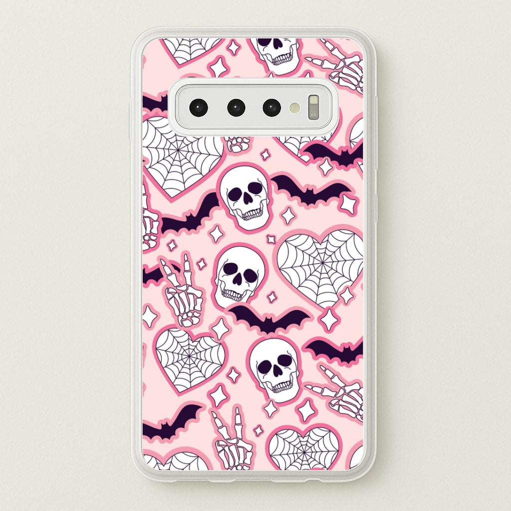 Cute Halloween Stickers Pattern Galaxy S10 Plus Case