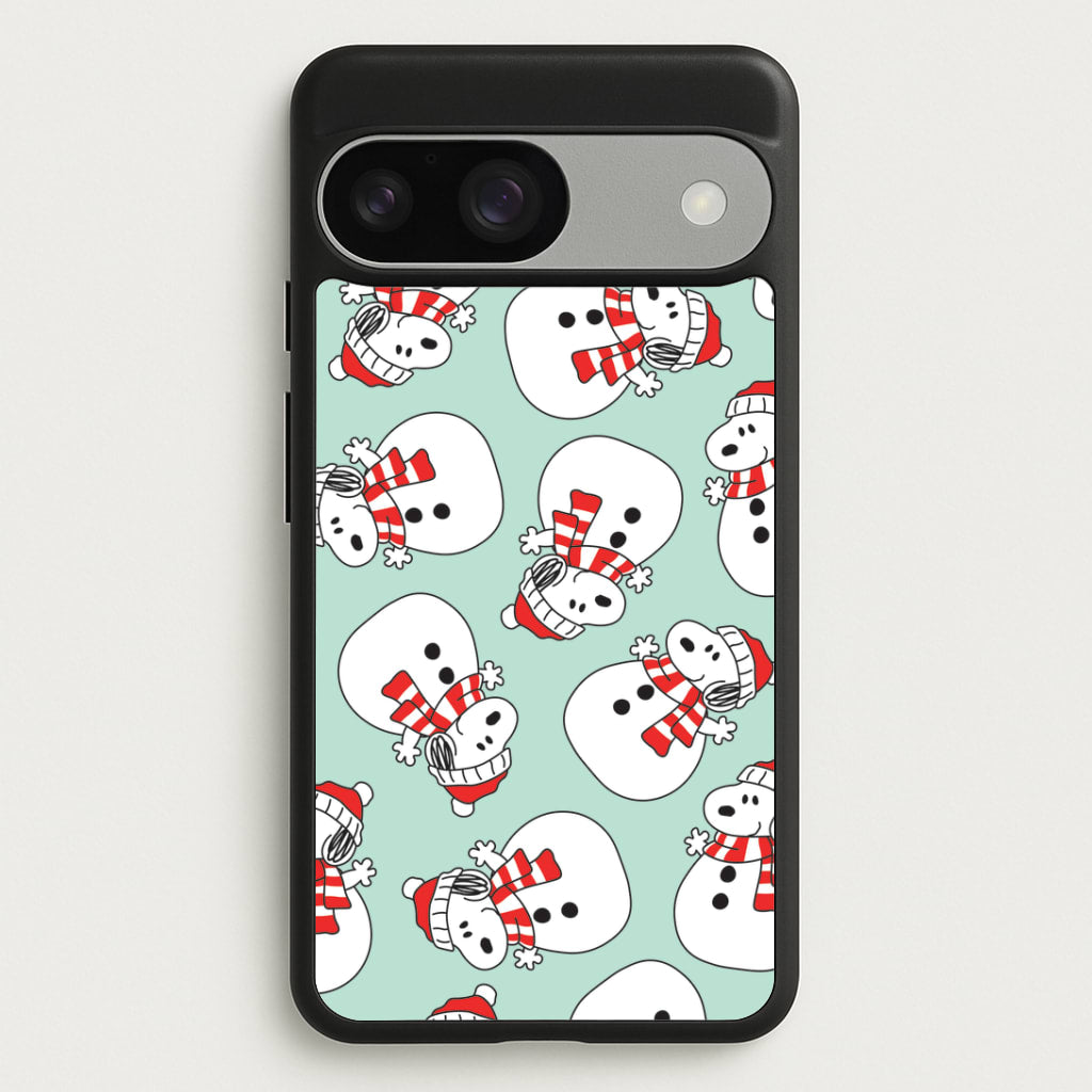 Cartoon Beagle Snowman Pattern Google Pixel 9 / 9 Pro Case