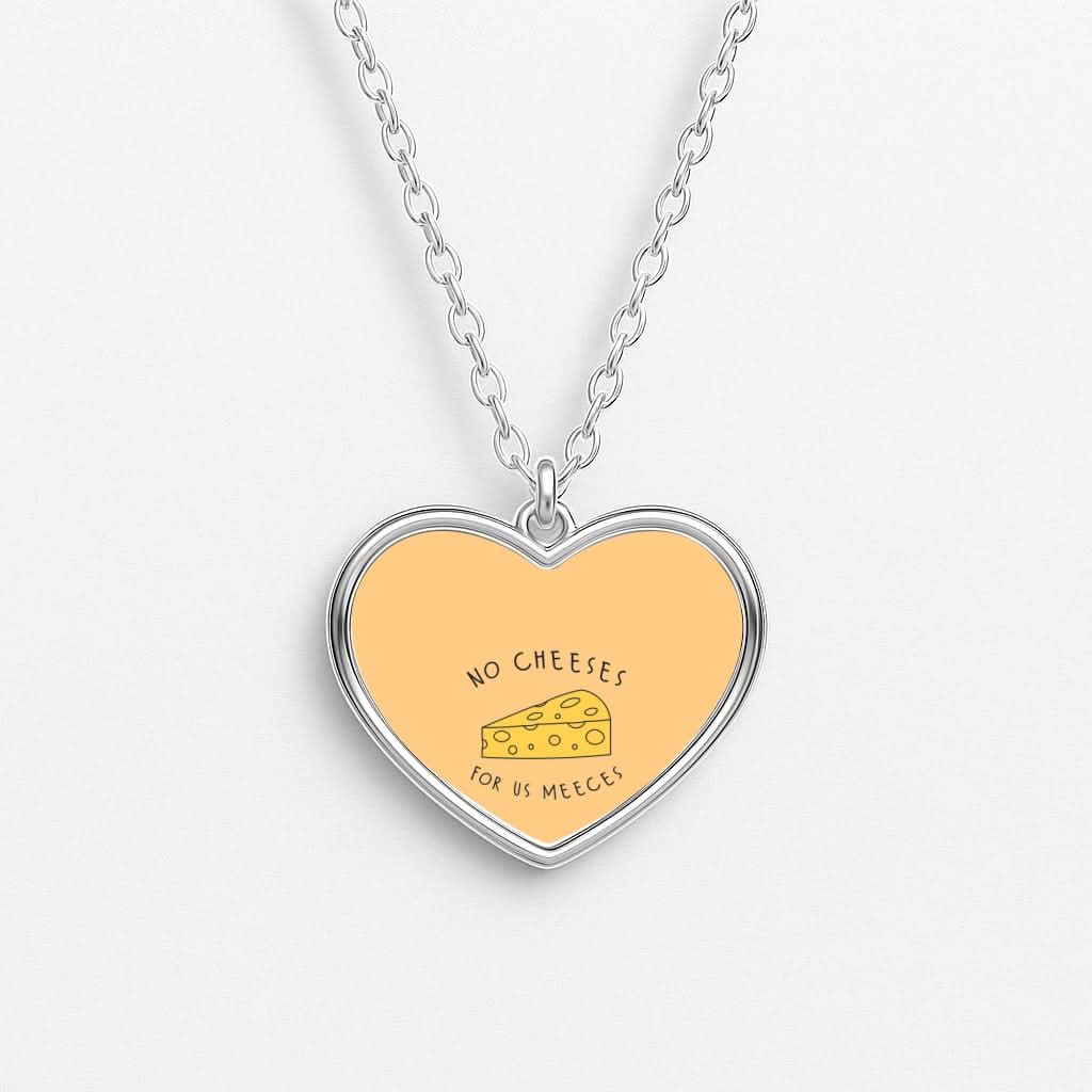 No Cheeses For Us Meeces Heart Necklace