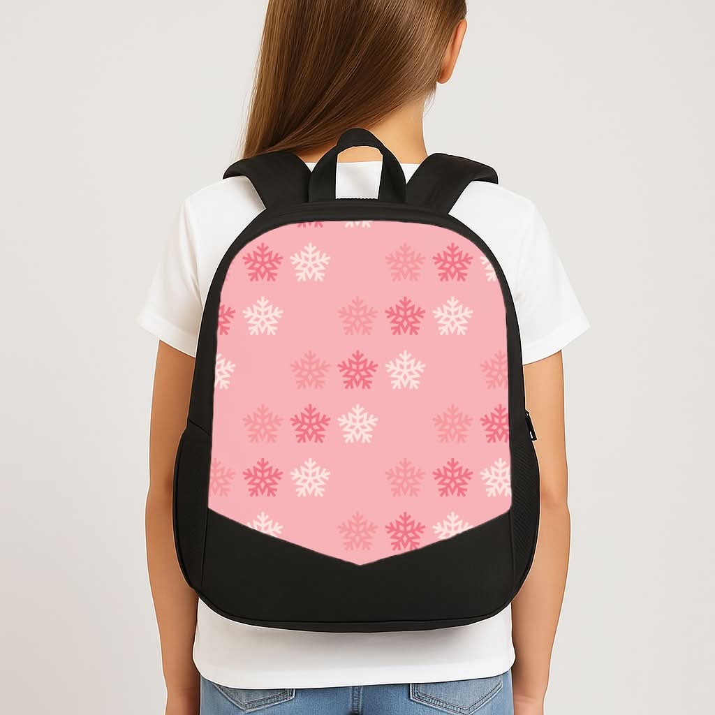 Red Slowflakes Christmas Pattern School Bag
