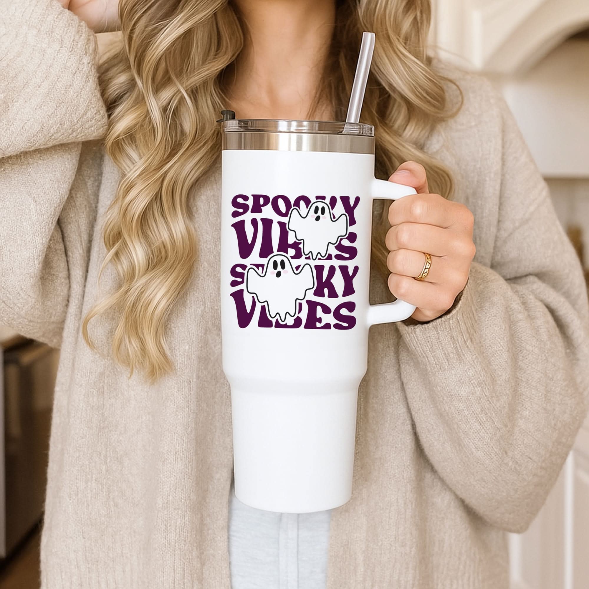 Spooky Vibes Pink Tumbler