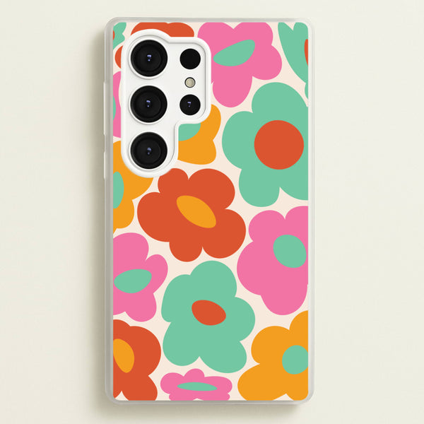 Abstract Trippy Retro Flowers Galaxy S25 Ultra Case