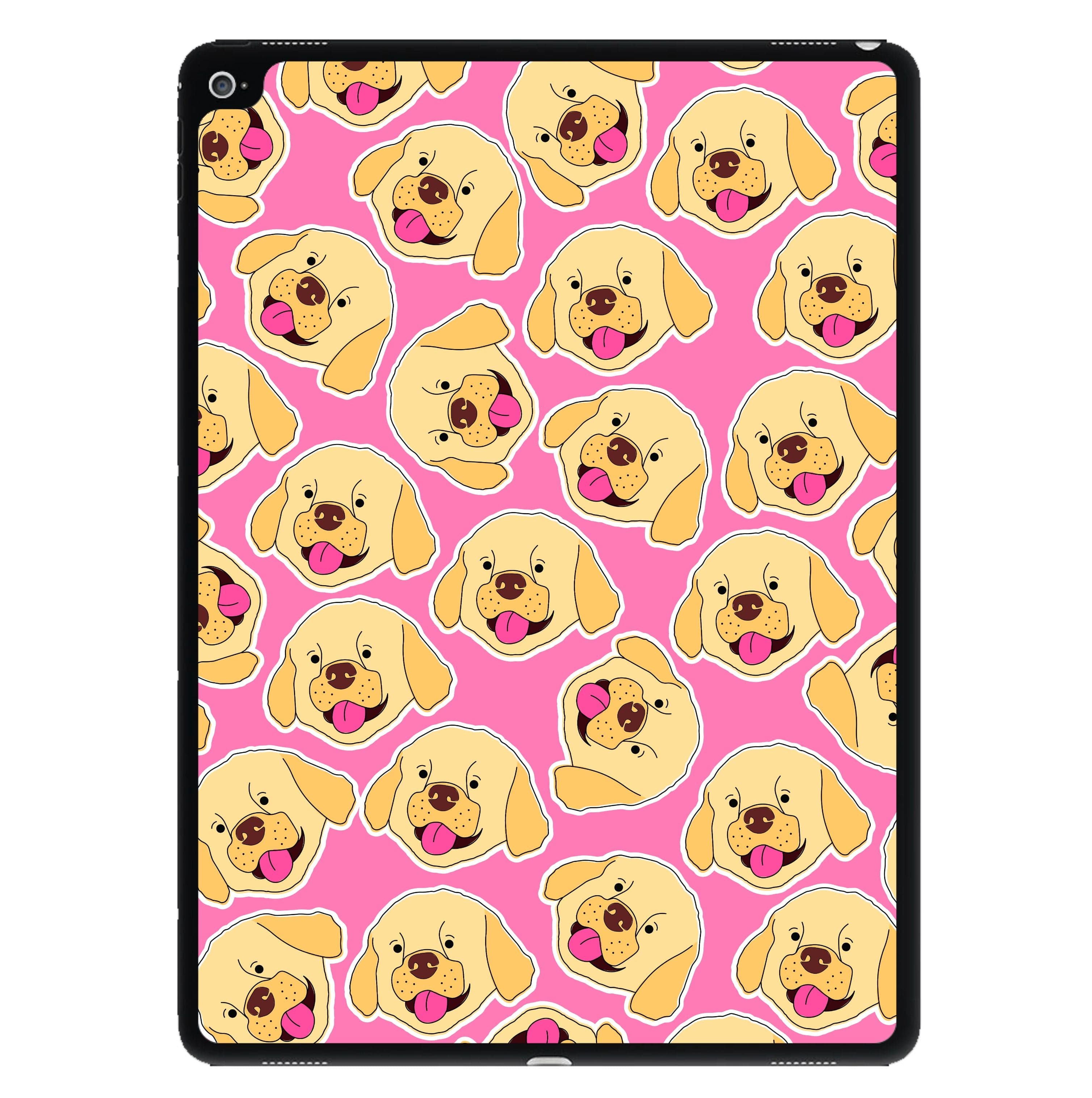 Pink Golden Retriever Sticker Pattern iPad Case