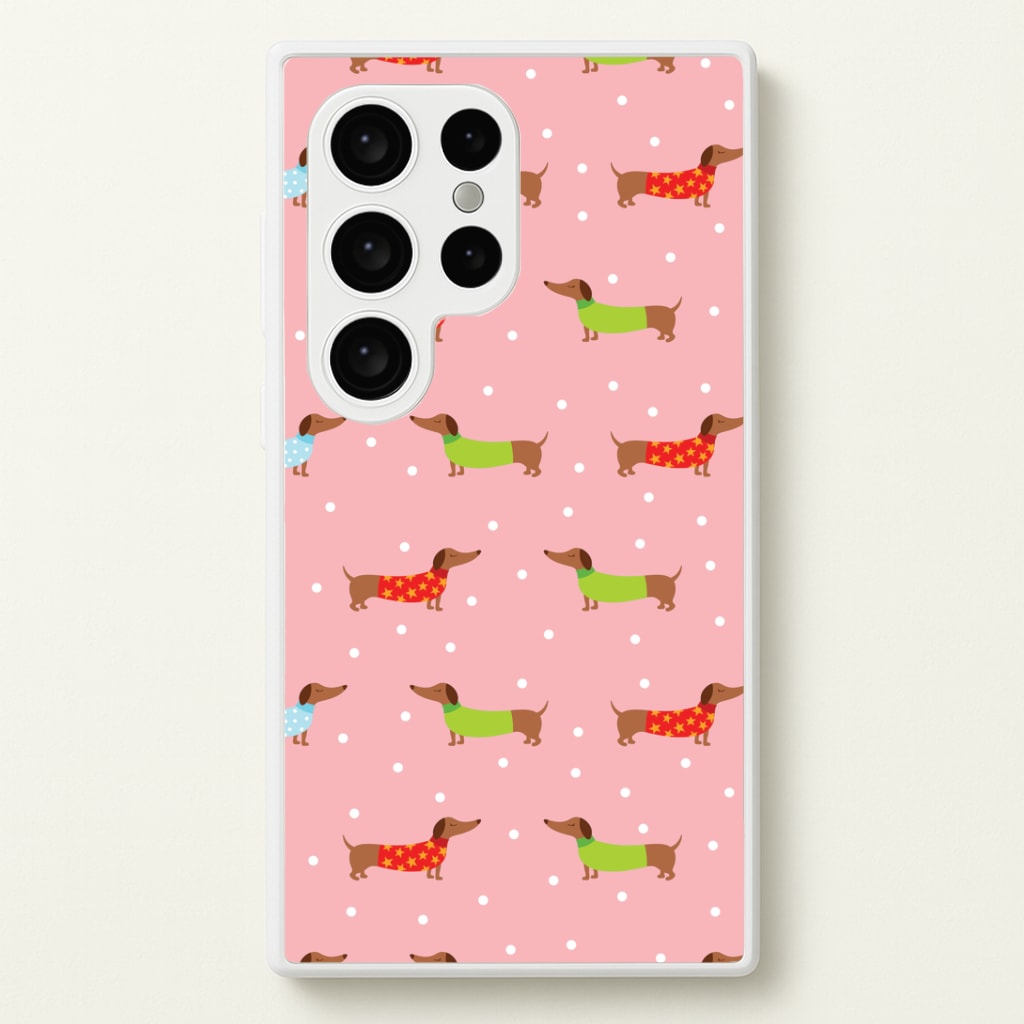 Christmas Jumpers Dachshund Pattern Galaxy S24 Ultra Case