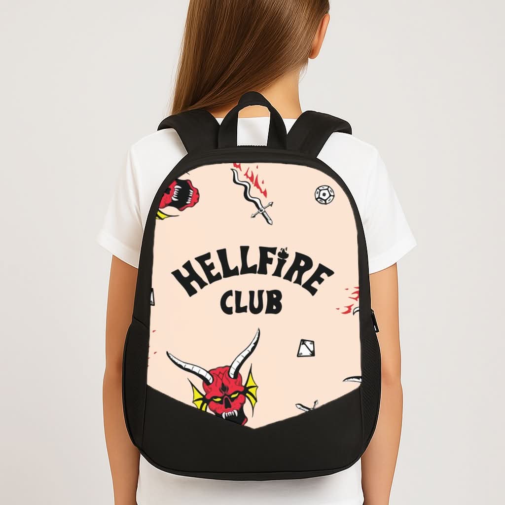 Hellfire Club Icons Collage Peach School Bag