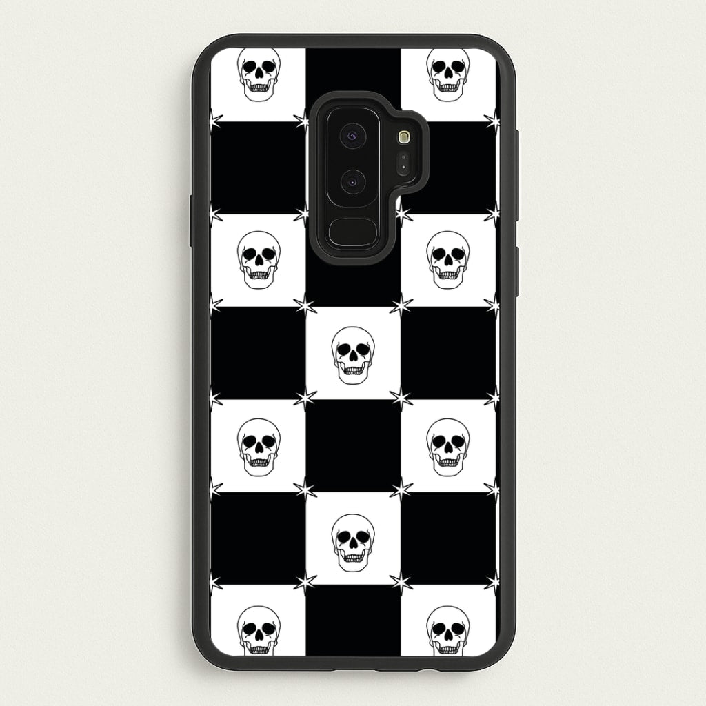 Checkered Skulls Pattern Galaxy S9 Plus Case