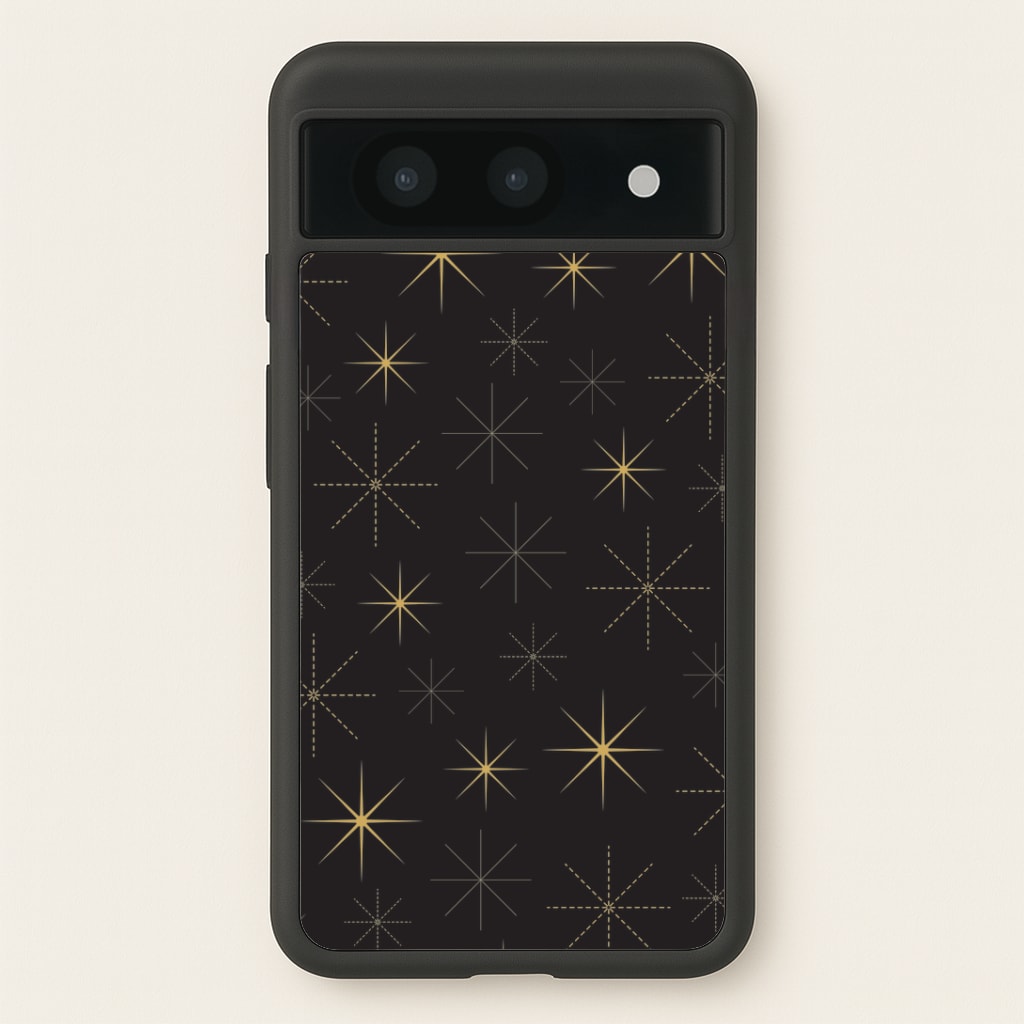 Christmas Gold Stars Pattern Google Pixel 8a Case