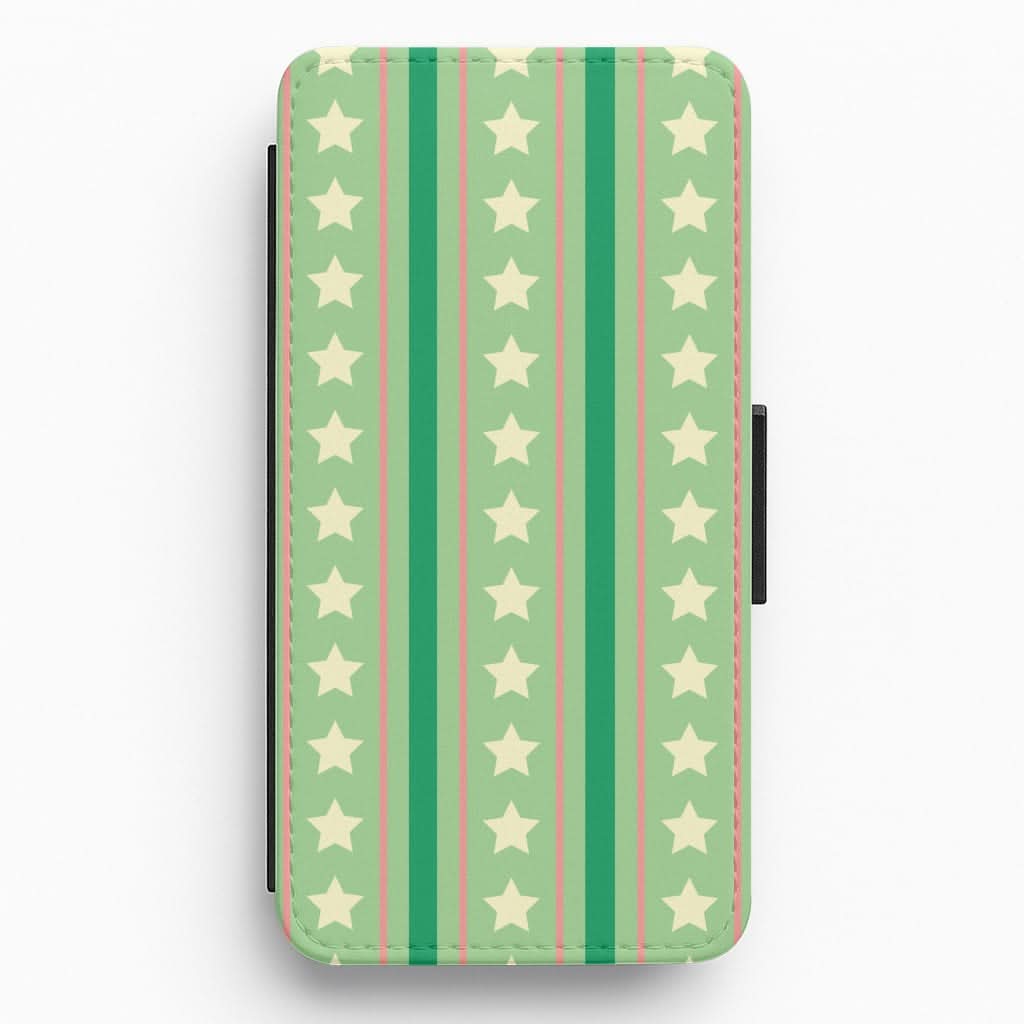 Stars And Stripes Christmas Pattern Flip / Wallet Phone Case