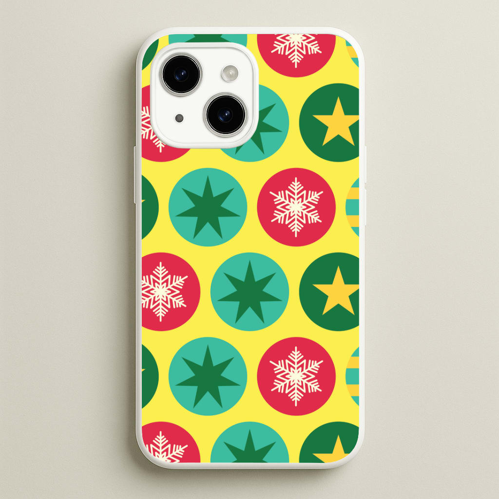 Colourful Abstract Baubles Christmas Pattern iPhone 15 Case