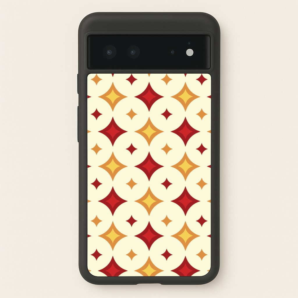 Geometric Christmas Stars Pattern Google Pixel 6 Case