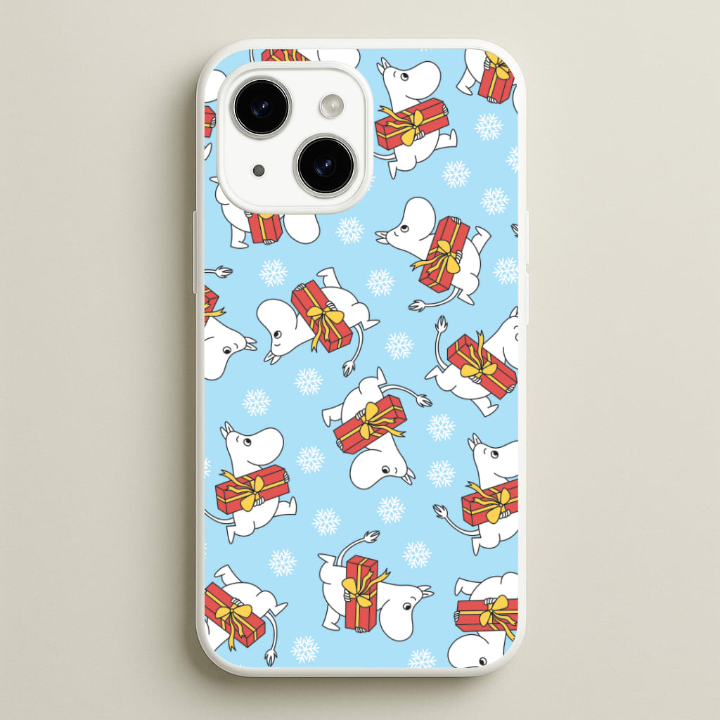 Present And Snowflakes Moom Pattern iPhone 15 Plus Case