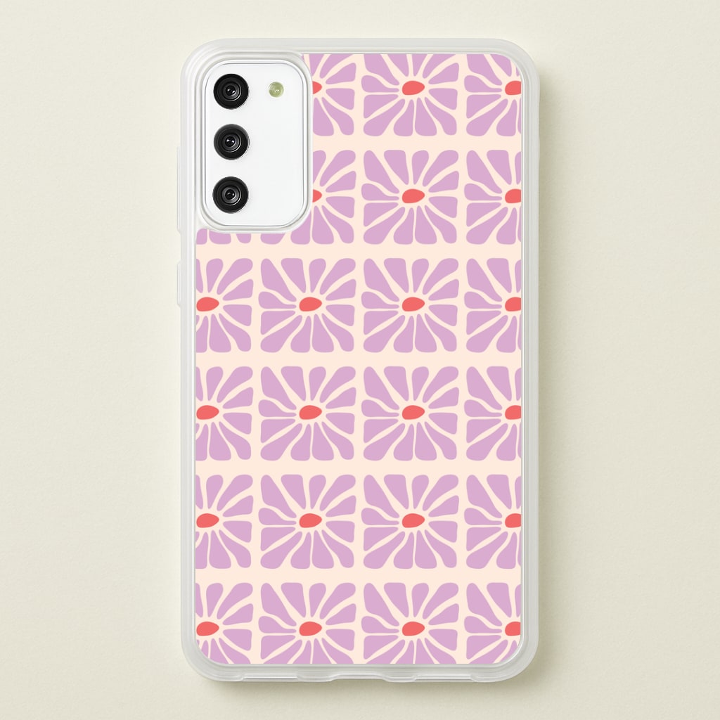 Square Abstract Flowers Mauve Galaxy S20 Case