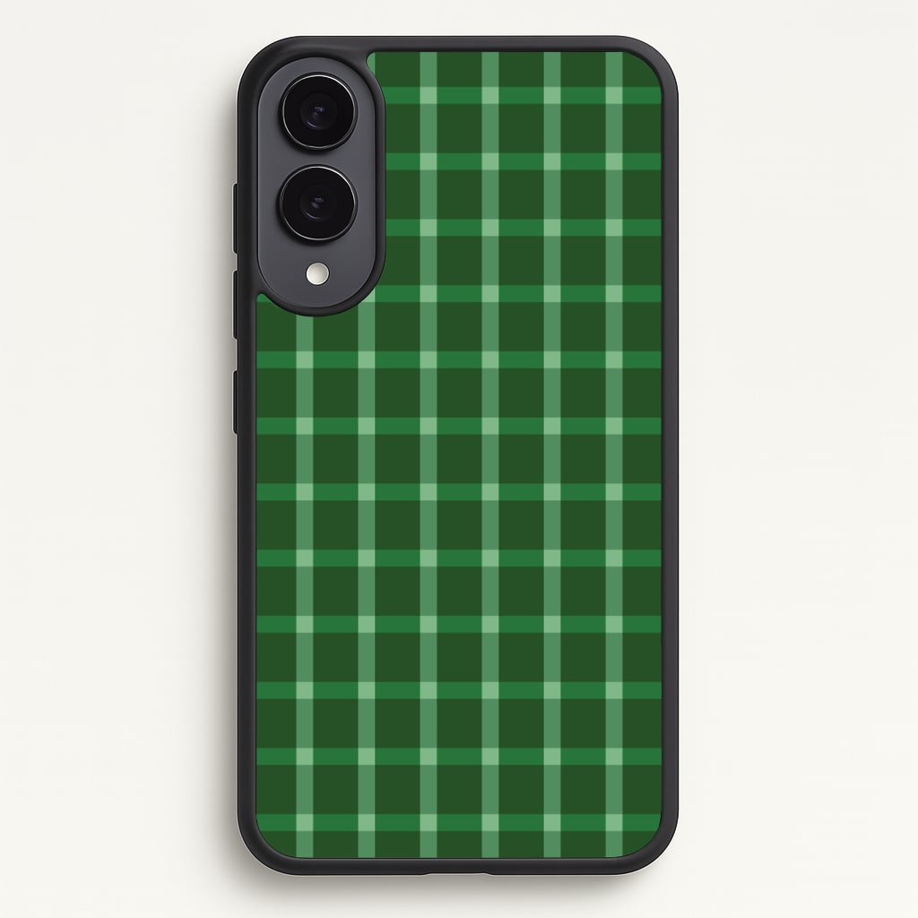 Dark Green Tartan Christmas Pattern Galaxy S25 Edge Case
