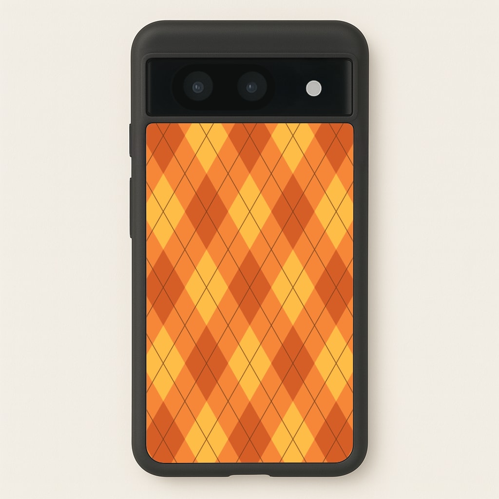 Orange Argyle Pattern Google Pixel 8a Case