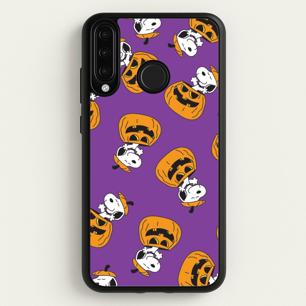 Cartoon Beagle Pumpkin Pattern Huawei P30 Lite Case
