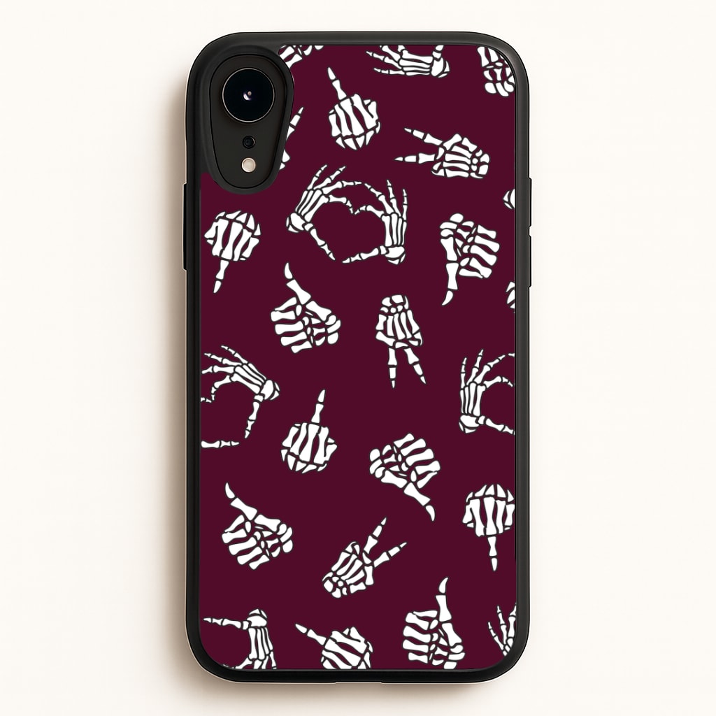 Skeleton Hands Pattern iPhone XR Case