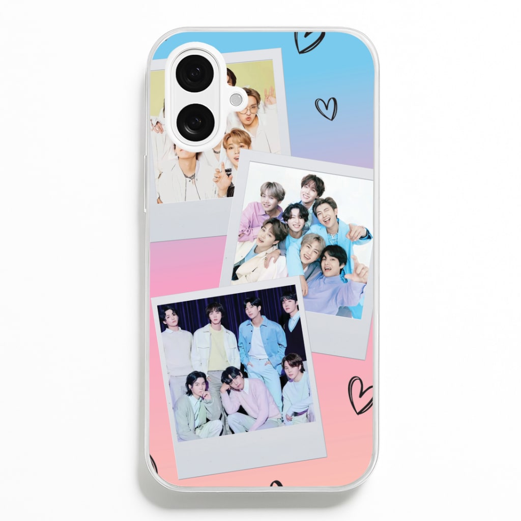 K-Pop Band Polaroid Collage iPhone 16 Plus Case
