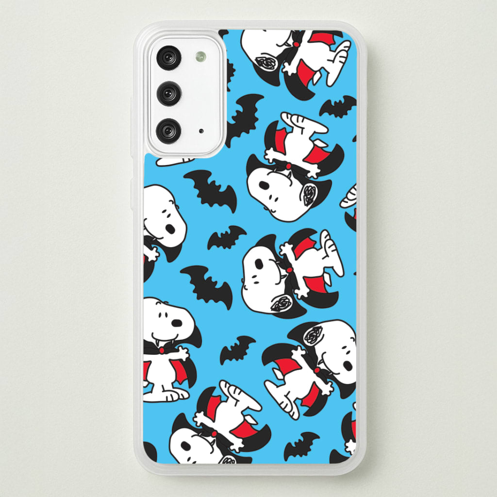 Cartoon Beagle Vampire And Bats Pattern Galaxy Note 20 Case