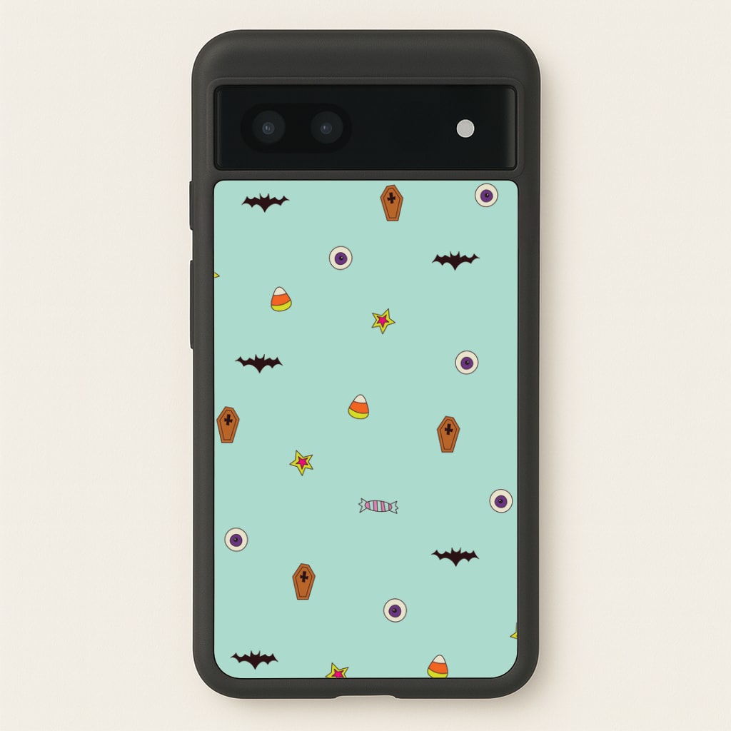 Minature Halloween Cartoons Pattern Google Pixel 7a Case