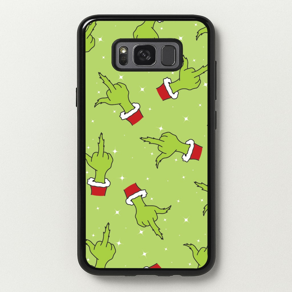 Green Middle Finger Christmas Pattern Galaxy S8 Case