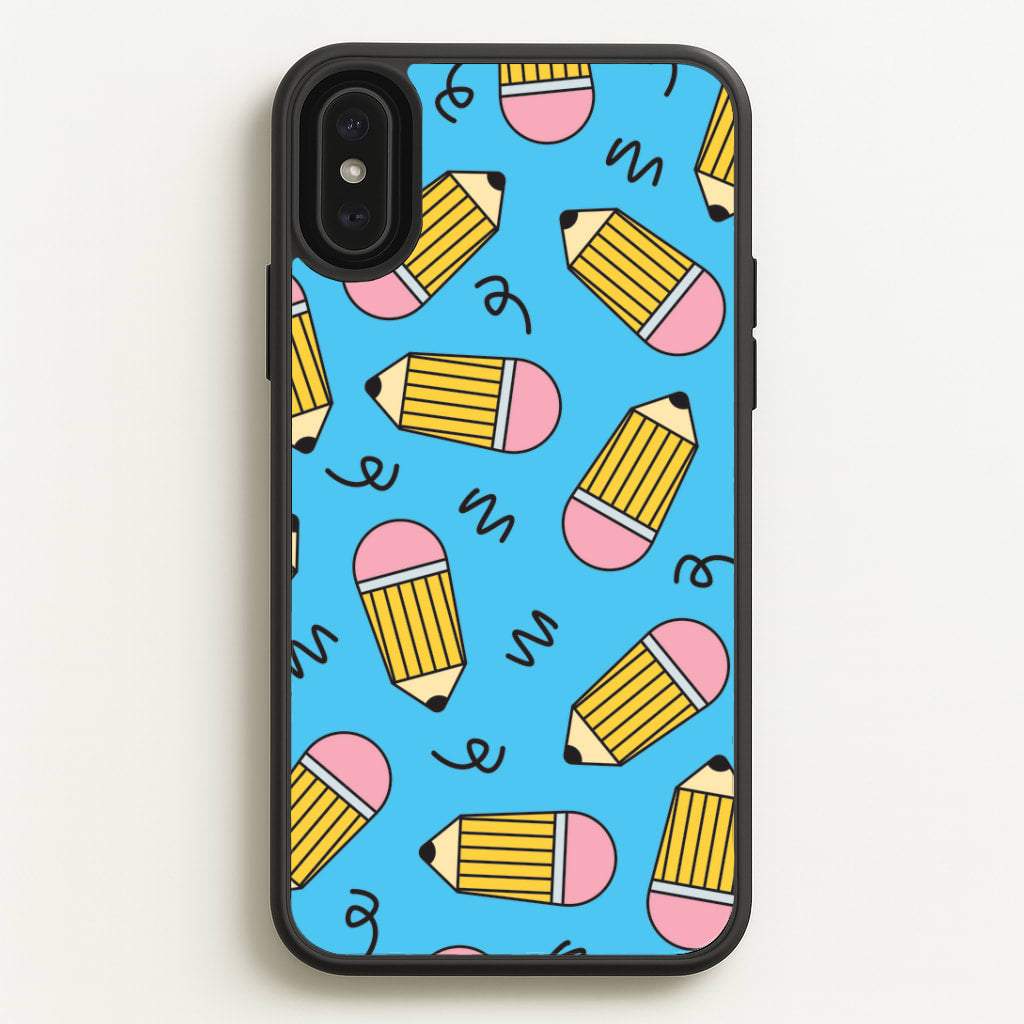 Pencils And Scribbles Pattern iPhone XS Max Case