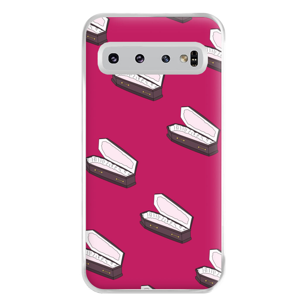 Bright Pink Coffin Pattern Galaxy S10 Plus Case