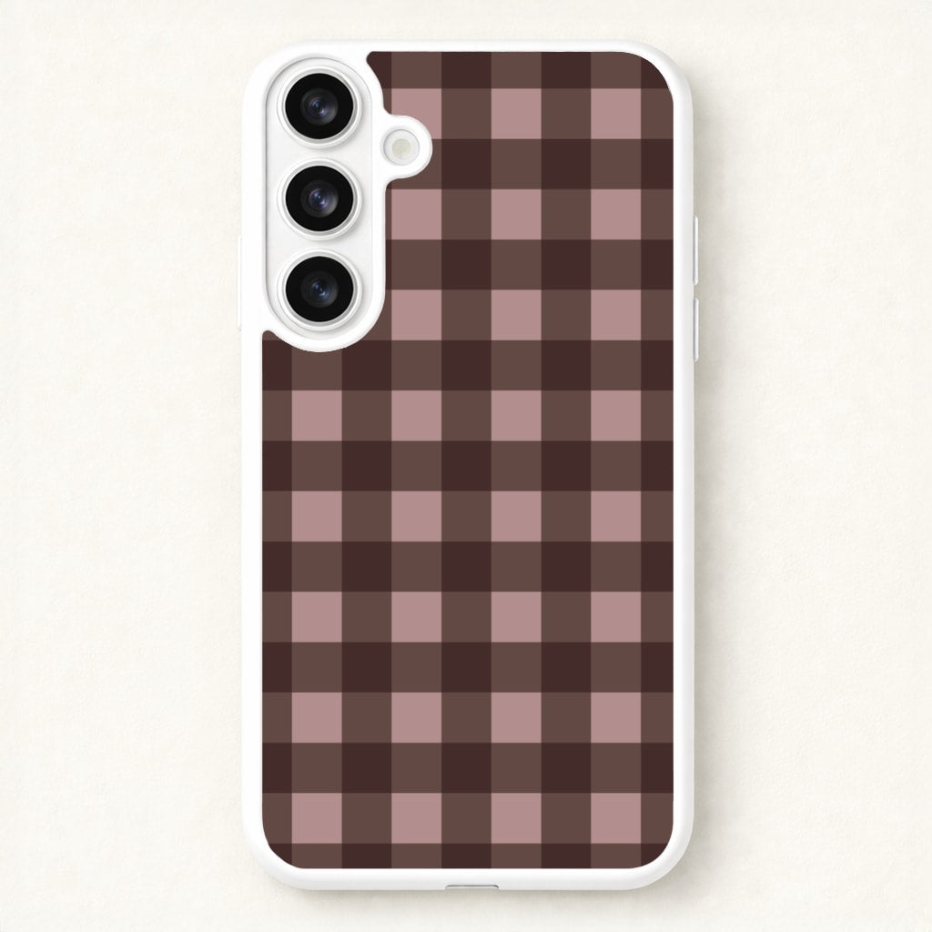 Chocolate Gingham Galaxy S26 Case