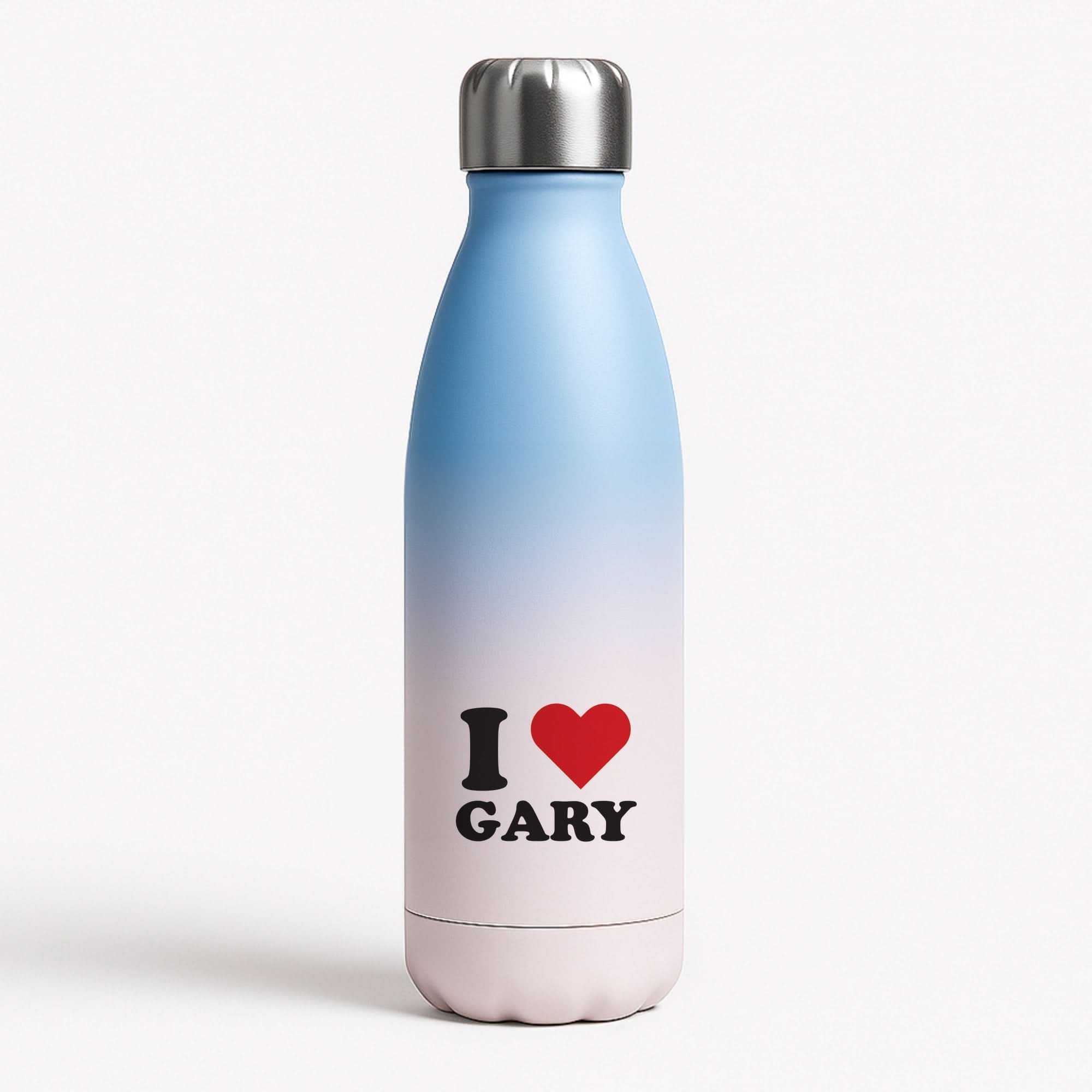 I Love Gary Blue Water Bottle
